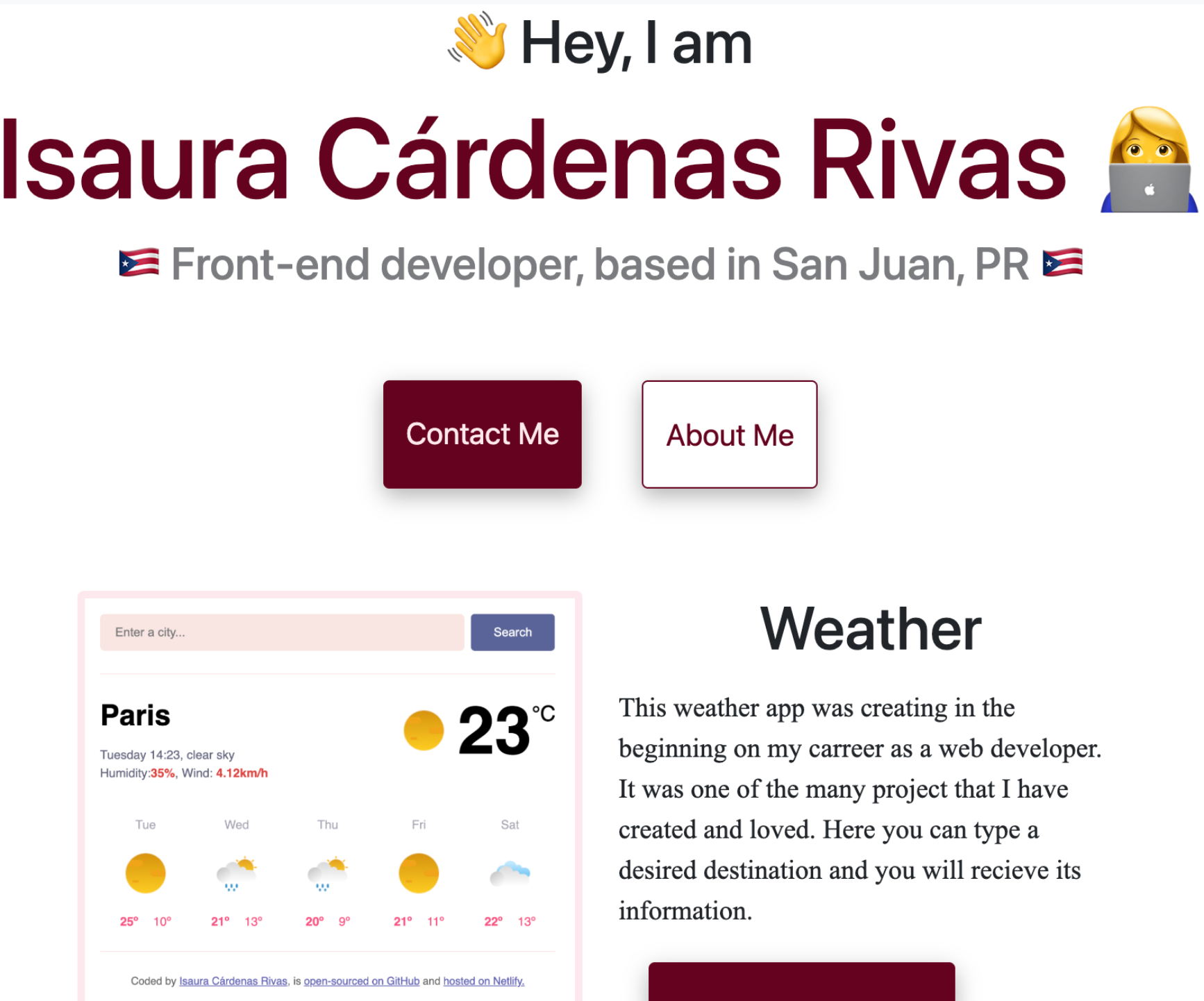 Portfolio project screenshot