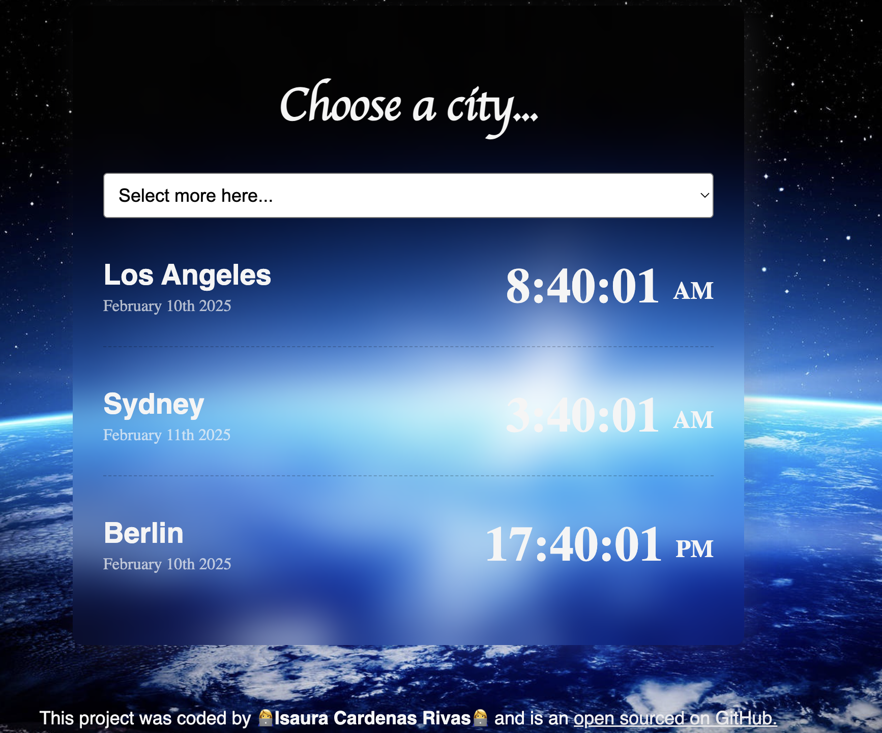 World Clock screenshot